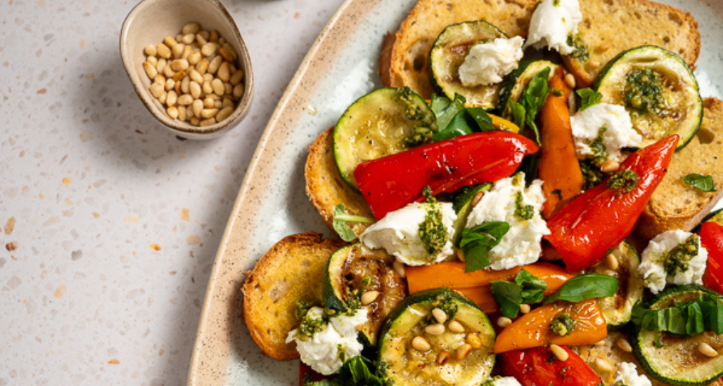Gegrilde groenten met mozerella